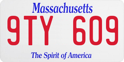 MA license plate 9TY609