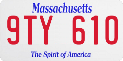 MA license plate 9TY610