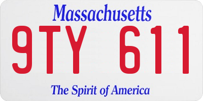 MA license plate 9TY611