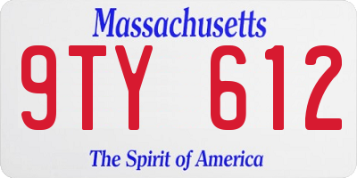 MA license plate 9TY612