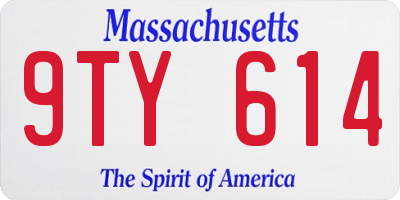 MA license plate 9TY614