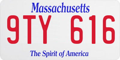 MA license plate 9TY616