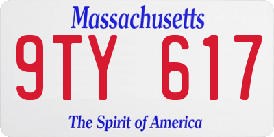 MA license plate 9TY617