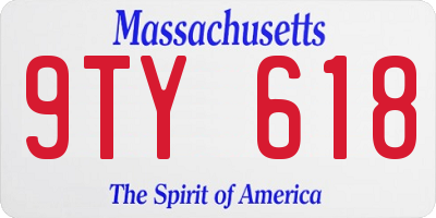 MA license plate 9TY618