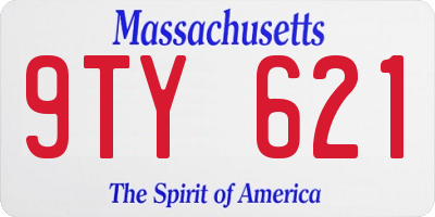 MA license plate 9TY621