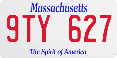 MA license plate 9TY627