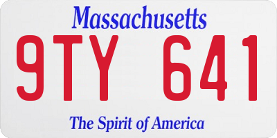 MA license plate 9TY641