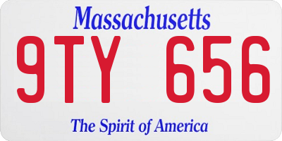 MA license plate 9TY656