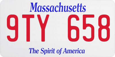 MA license plate 9TY658