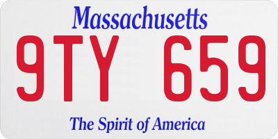 MA license plate 9TY659