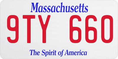 MA license plate 9TY660