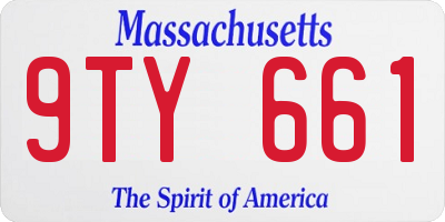 MA license plate 9TY661