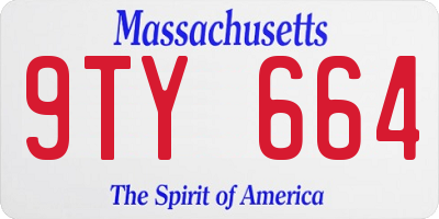 MA license plate 9TY664