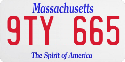 MA license plate 9TY665