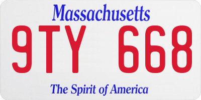 MA license plate 9TY668