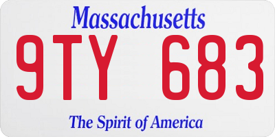 MA license plate 9TY683