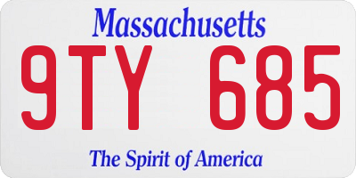 MA license plate 9TY685