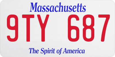 MA license plate 9TY687