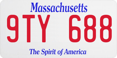 MA license plate 9TY688