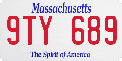 MA license plate 9TY689