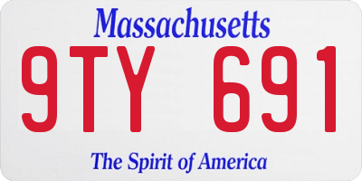 MA license plate 9TY691