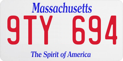 MA license plate 9TY694