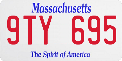 MA license plate 9TY695