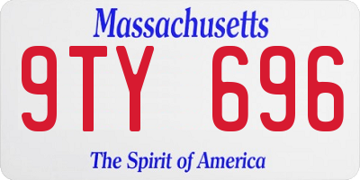 MA license plate 9TY696