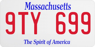 MA license plate 9TY699