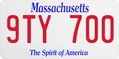 MA license plate 9TY700