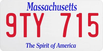 MA license plate 9TY715