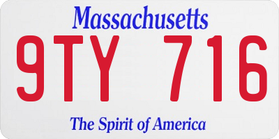 MA license plate 9TY716