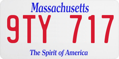 MA license plate 9TY717