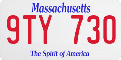 MA license plate 9TY730