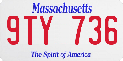 MA license plate 9TY736