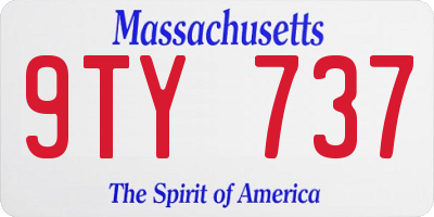 MA license plate 9TY737