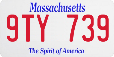 MA license plate 9TY739