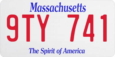 MA license plate 9TY741