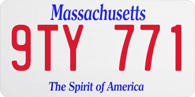 MA license plate 9TY771