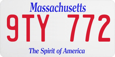 MA license plate 9TY772