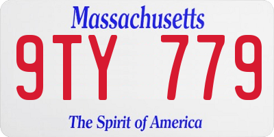 MA license plate 9TY779