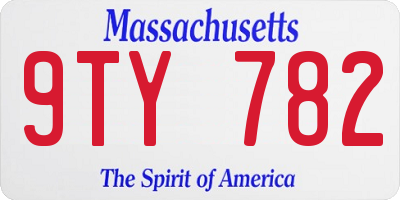 MA license plate 9TY782