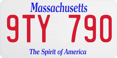 MA license plate 9TY790