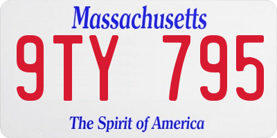MA license plate 9TY795