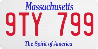 MA license plate 9TY799