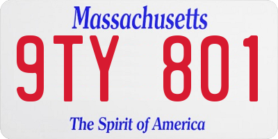 MA license plate 9TY801
