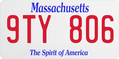 MA license plate 9TY806