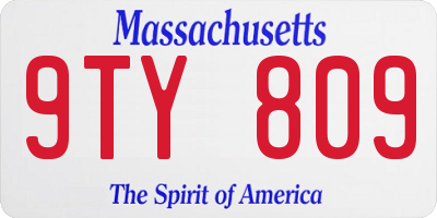 MA license plate 9TY809