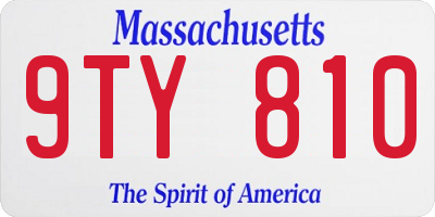 MA license plate 9TY810