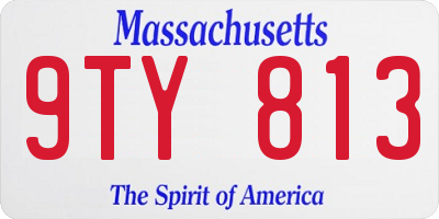 MA license plate 9TY813